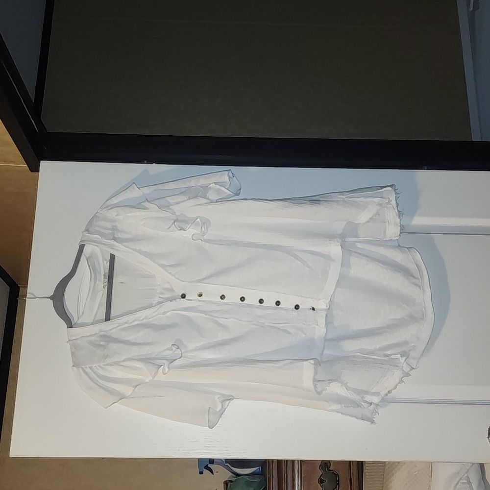 POL high low button down blouse